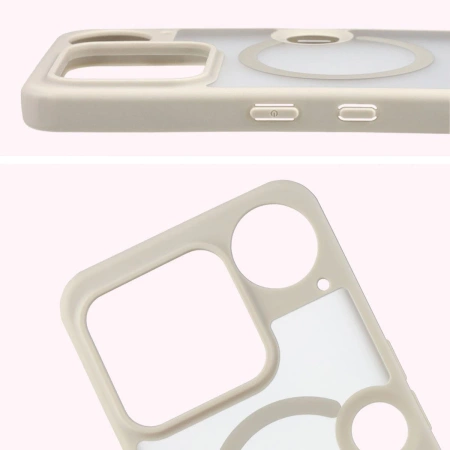 Etui z pierścieniem magnetycznym Bizon Case MatteO do Nothing Phone (3), przydymione-beżowe