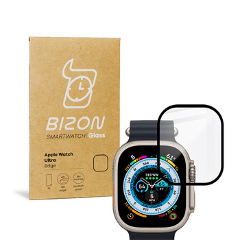 Szkło hartowane Bizon Glass Edge dla Apple Watch Ultra 49mm, czarne