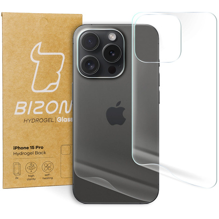 Folia hydrożelowa na tył Bizon Glass Hydrogel Back, iPhone 15 Pro, 2 sztuki