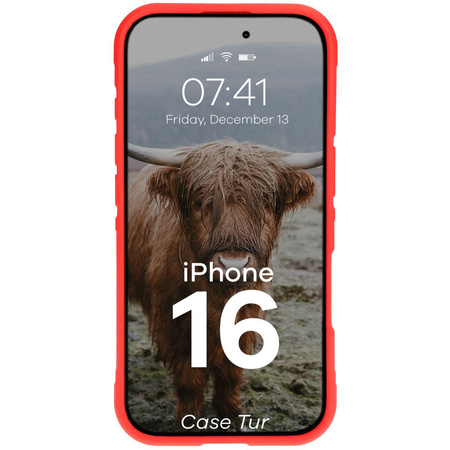 Pancerne etui Bizon Case Tur do iPhone 16, czerwone