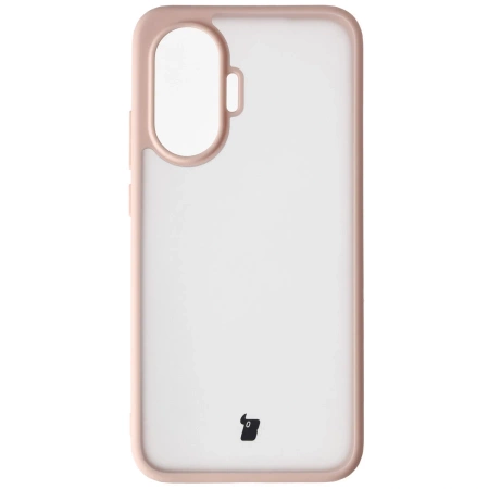 Etui Bizon Case Angelo do Xiaomi POCO F7, półprzezroczyste z różową ramką
