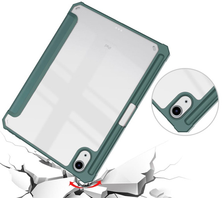 Etui Bizon Case Tab Clear Matt do Apple iPad Mini (A17 Pro) 2024 / iPad Mini 6 2021, ciemnozielone