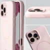 Silikonowe etui z pierścieniem magnetycznym Bizon Soft Case Magnetic do iPhone 16 Pro Max, jasnoróżowe
