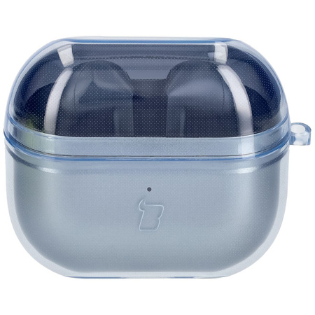 Elastyczne etui z karabińczykiem Bizon Case Headphone Clear do Galaxy Buds 3/3 Pro/3 FE przeźroczysto-niebieskie