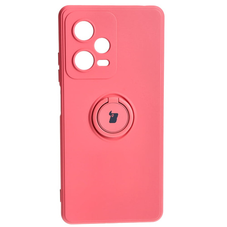 Etui Bizon Case Silicone Ring Sq do Xiaomi Redmi Note 12 Pro 5G, brudny róż