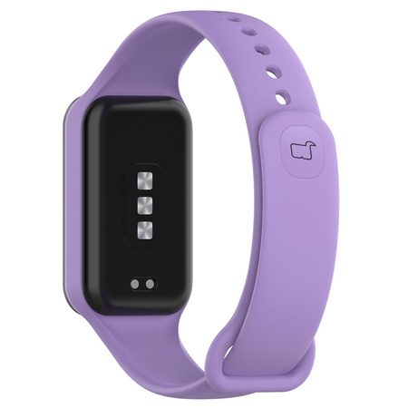 Etui z paskiem Bizon Strap + Case Watch Dots do Xiaomi Redmi Smart Band 2 / Xiaomi Mi Band 8 Active, fioletowe