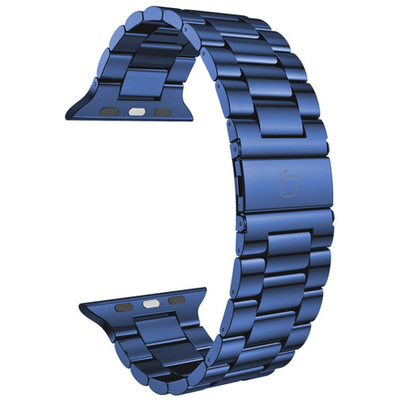 Pasek ze stali nierdzewnej Bizon Strap Watch Aura do Apple Watch 44/45/46/49 mm, niebieski