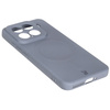 Silikonowe etui z pierścieniem magnetycznym Bizon Case Silicone Magnetic Sq do Xiaomi 15, szare