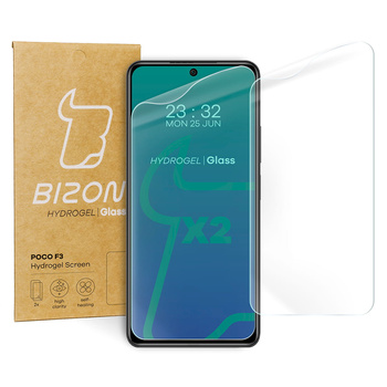 Folia hydrożelowa na ekran Bizon Glass Hydrogel, Xiaomi POCO F3, 2 sztuki