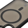 Etui z podstawką i pierścieniem magnetycznym Bizon Case Eclipse do Galaxy S25 Plus/S24 Plus, przydymione z czarną ramką