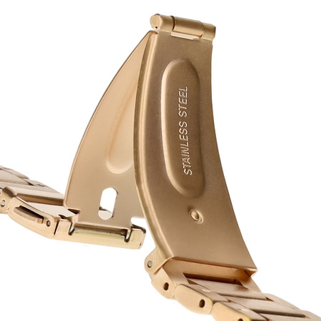 Pasek ze stali nierdzewnej do smartwatcha, Bizon Strap Watch Aura, Quick Release 18 mm, różowozłoty