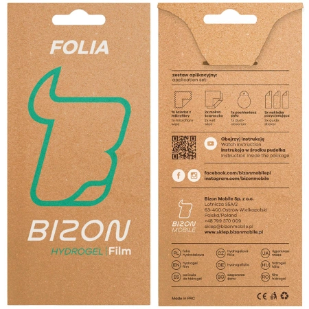 Folia hydrożelowa na ekran Bizon Glass Hydrogel Front do Realme 14x 5G / C55 / C75 / OnePlus Nord CE 3 Lite / Oppo A60 4G, 1 sztuka