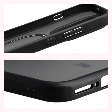 Etui z pierścieniem magnetycznym + szkło hartowane Bizon MatteO Pack do OnePlus 15, przydymione-czarne
