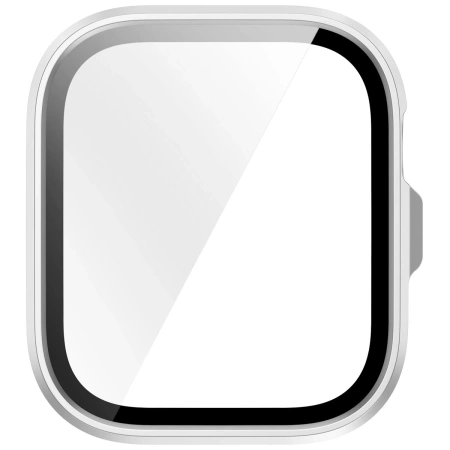 Etui ze szkłem do zegarka Bizon Case+Glass Watch do Huawei Watch Fit 4 Pro, satynowo srebrne