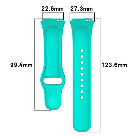 Pasek Bizon Strap Watch Dots do Xiaomi Redmi Watch 3 Active, ciemno-miętowy