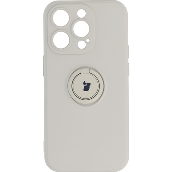 Etui Bizon Case Silicone Ring Sq do iPhone 14 Pro, beżowe