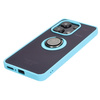 Etui z uchwytem na palec Bizon Case Hybrid Ring do Xiaomi Redmi Note 13 4G, przydymione z jasnoniebieską ramką