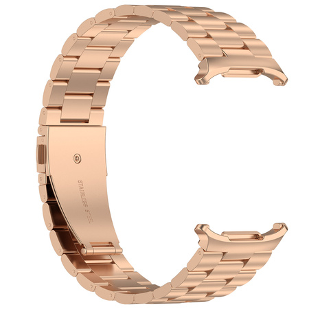 Pasek ze stali nierdzewnej Bizon Strap Watch Aura do Galaxy Watch Ultra 2 / 1, różowozłoty