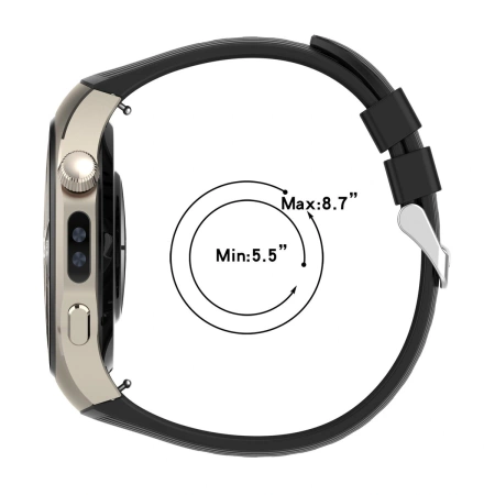 Silikonowy pasek Bizon Strap Watch Silicone T do Huawei Watch 5 46 mm, czarny