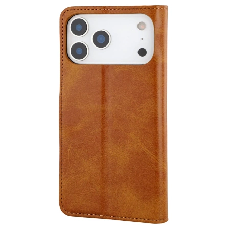 Etui z klapką Bizon Case Pocket do iPhone 17 Pro Max, brązowe