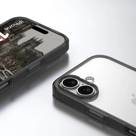 Etui Bizon Case Halo do iPhone 17, przydymione-czarne