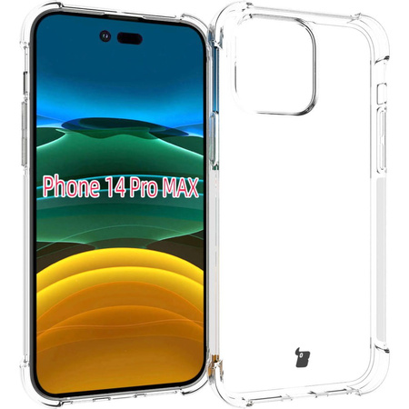 Etui + 2x szkło + obiektyw Bizon Case Clear Pack do iPhone 14 Pro Max, przezroczyste