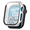 Etui ze szkłem do zegarka Bizon Case+Glass Watch do Apple Watch SE 3 / SE 2 / SE / 6 / 5 / 4 (44 mm), matowe srebrne