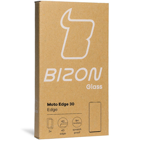 Szkło hartowane Bizon Glass Edge - 2 sztuki + ochrona na obiektyw, Motorola Edge 30