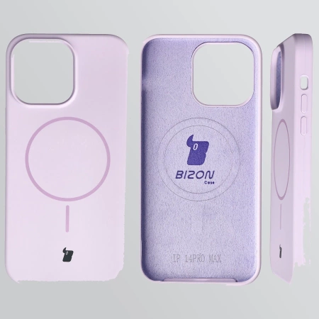 Silikonowe etui z pierścieniem magnetycznym Bizon Soft Case Magnetic do iPhone 14 Pro Max, jasnofioletowe