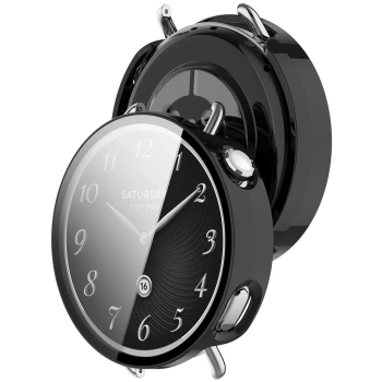 Etui ze szkłem do zegarka Bizon Case+Glass Watch do Xiaomi Watch S4 41 mm, czarne
