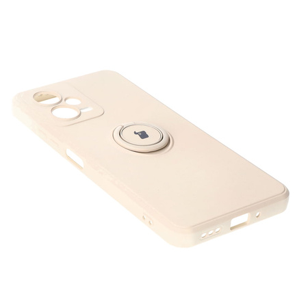 Etui Bizon Case Silicone Ring Sq do Xiaomi Redmi Note 12 5G/Poco X5, beżowe
