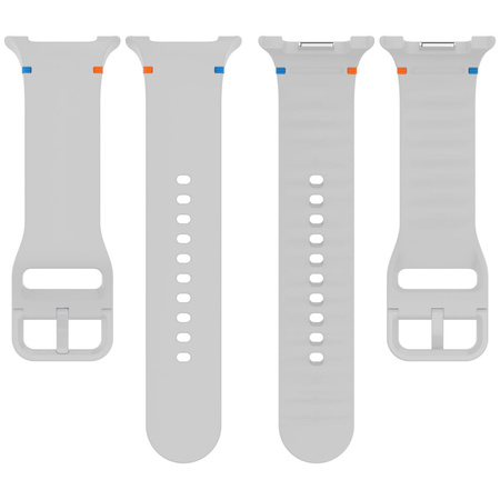 Silikonowy pasek Bizon Strap Watch Silicone G do Galaxy Watch 8 40 mm / 44 mm / 8 Classic 46 mm, jasnoszary