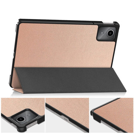 Etui Bizon Case Tab Croc do Lenovo Tab M11, różowozłote