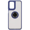 Etui z uchwytem na palec Bizon Case Hybrid Ring do Motorola Moto G55 5G, przydymione z granatową ramką