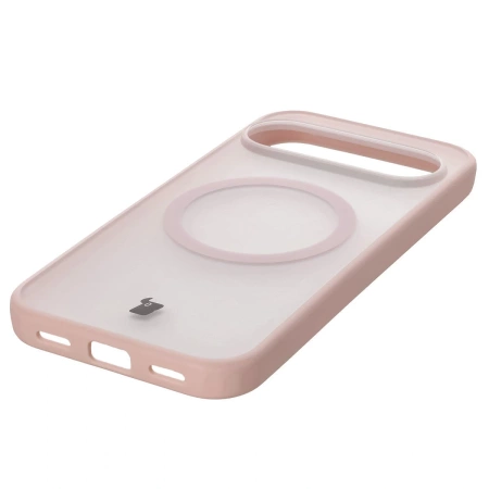 Etui z pierścieniem magnetycznym Bizon Case MatteO do Pixel 10 / 10 Pro, przydymione-różowe