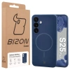 Silikonowe etui z pierścieniem magnetycznym Bizon Soft Case Magnetic do Galaxy S25 Plus, granatowe