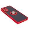 Etui z uchwytem na palec Bizon Case Hybrid Ring do Oppo A38 4G, przydymione z czerwoną ramką