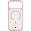 Etui z pierścieniem magnetycznym Bizon Case MatteO do iPhone 17 Pro Max, przydymione-jasnoróżowe