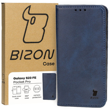 Etui z klapką Bizon Case Pocket Pro do Galaxy S23 FE, granatowe