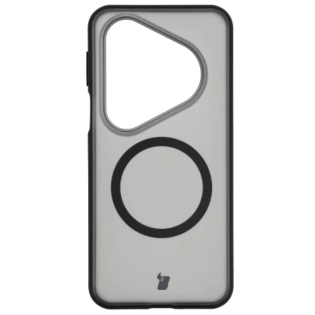 Etui z pierścieniem magnetycznym Bizon Case MatteO do Huawei Pura 80 Ultra, przydymione-czarne
