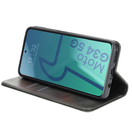 Etui z klapką Bizon Case Pocket Pro do Motorola Moto G34 5G, czarne