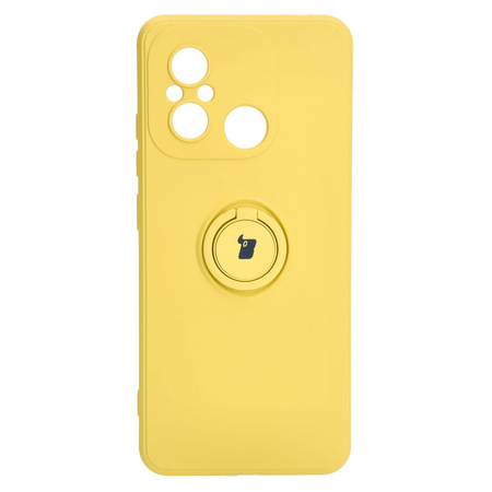 Etui Bizon Case Silicone Ring Sq do Xiaomi Redmi 12C, żółte