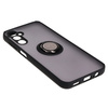 Etui z uchwytem na palec Bizon Case Hybrid Ring do Galaxy M14 5G, przydymione z czarną ramką