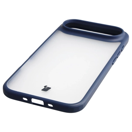 Etui Bizon Case Angelo do iPhone Air, półprzezroczyste z granatową ramką