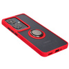 Etui z uchwytem na palec Bizon Case Hybrid Ring do Oppo Reno11 F 5G, przydymione z czerwoną ramką
