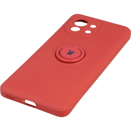 Etui Bizon Case Silicone Ring do Xiaomi Mi 11, ciemny róż