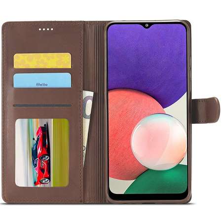 Etui Bizon Case Wallet do Galaxy A22 5G, brązowe