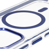 Etui z pierścieniem magnetycznym Bizon Case Marco do iPhone 14 Pro Max, przezroczyste z niebieską ramką