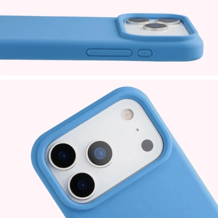 Silikonowe etui Bizon Soft Case do iPhone 17 Pro, niebieskie