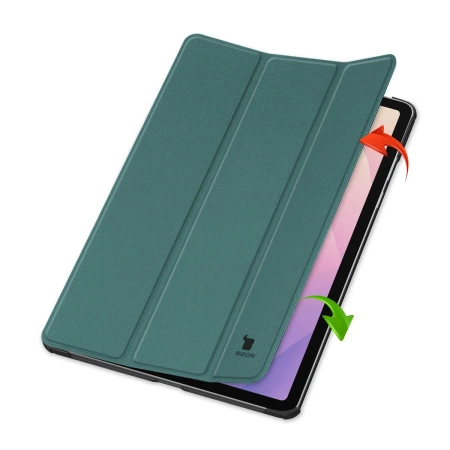Etui z klapką Bizon Case Tab Croc do Galaxy Tab S11 Ultra, ciemnozielone